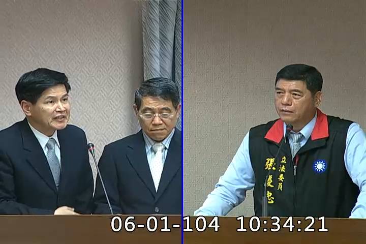 2015-06-01 09:00 第8屆 第7會期 主辦單位:內政委員會 張慶忠委員質詢封面