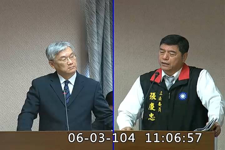 2015-06-03 09:00 第8屆 第7會期 主辦單位:內政委員會 張慶忠委員質詢封面