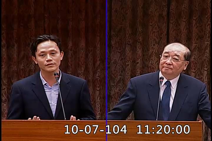 2015-10-07 09:00 第8屆 第8會期 主辦單位:教育及文化委員會 黃志雄委員質詢封面