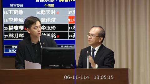 2025-06-11 09:00 第11屆 第3會期 主辦單位：交通委員會 牛煦庭委員質詢封面
