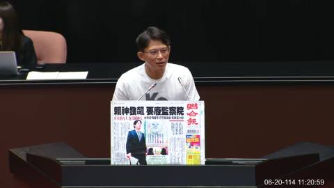2025-06-20 09:00 第11屆 第3會期 主辦單位：院會 黃國昌委員質詢封面
