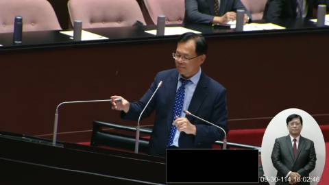2025-09-30 09:00 第11屆 第4會期 主辦單位：院會 張啓楷委員質詢封面