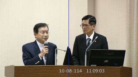 2025-10-08 09:00 第11屆 第4會期 主辦單位：外交及國防委員會 賴士葆委員質詢封面