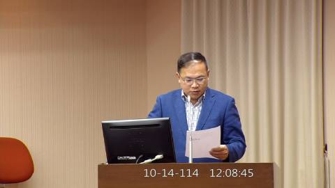 2025-10-14 12:00 第11屆 第4會期 主辦單位：程序委員會 王義川委員質詢封面