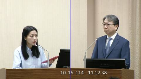 2025-10-15 09:00 第11屆 第4會期 主辦單位：外交及國防委員會 徐巧芯委員質詢封面