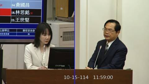 2025-10-15 09:00 第11屆 第4會期 主辦單位：財政委員會 謝衣鳯委員質詢封面