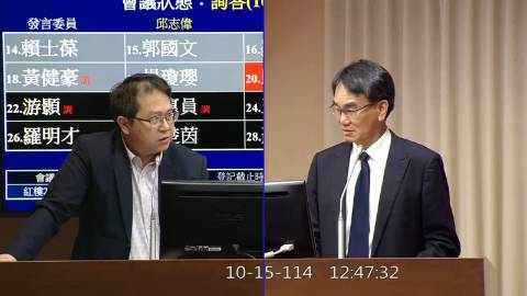 2025-10-15 09:00 第11屆 第4會期 主辦單位：交通委員會 邱志偉委員質詢封面