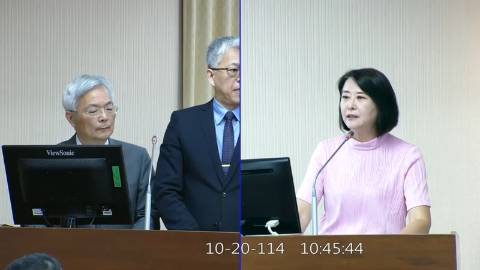 2025-10-20 09:00 第11屆 第4會期 主辦單位：內政委員會 王鴻薇委員質詢封面
