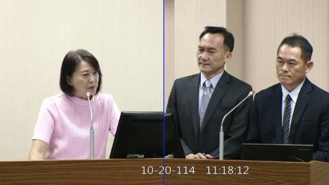 2025-10-20 09:00 第11屆 第4會期 主辦單位：外交及國防委員會 王鴻薇委員質詢封面