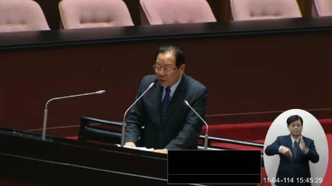 2025-11-04 09:00 第11屆 第4會期 主辦單位：院會 林德福委員質詢封面