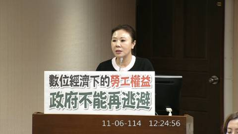 2025-11-06 09:00 第11屆 第4會期 主辦單位：社會福利及衛生環境委員會 李彥秀委員質詢封面