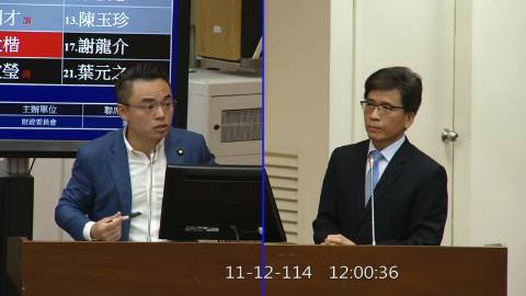 2025-11-12 09:00 第11屆 第4會期 主辦單位：財政委員會 洪孟楷委員質詢封面