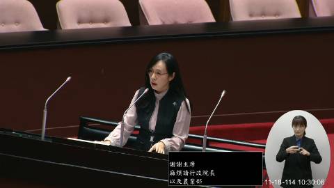 2025-11-18 09:00 第11屆 第4會期 主辦單位：院會 陳瑩委員質詢封面