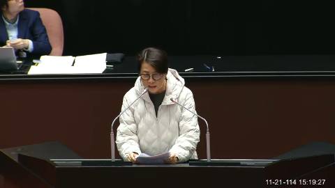2025-11-21 09:00 第11屆 第4會期 主辦單位：院會 黃珊珊委員質詢封面