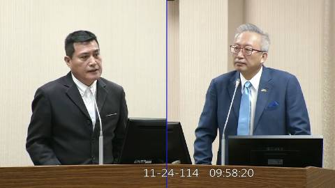 2025-11-24 09:00 第11屆 第4會期 主辦單位：外交及國防委員會 黃仁委員質詢封面