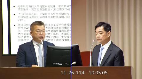 2025-11-26 09:00 第11屆 第4會期 主辦單位：交通委員會 蔡其昌委員質詢封面