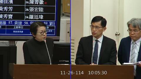 2025-11-26 09:00 第11屆 第4會期 主辦單位：財政委員會 黃珊珊委員質詢封面