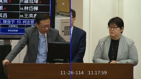 2025-11-26 09:00 第11屆 第4會期 主辦單位：財政委員會 張宏陸委員質詢封面