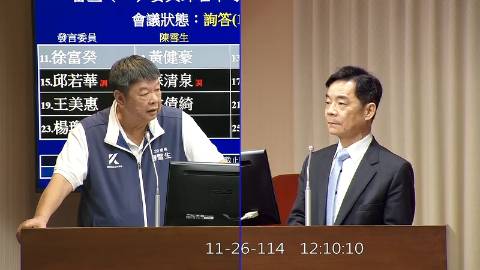 2025-11-26 09:00 第11屆 第4會期 主辦單位：交通委員會 陳雪生委員質詢封面