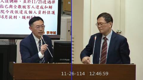 2025-11-26 09:00 第11屆 第4會期 主辦單位：財政委員會 李坤城委員質詢封面