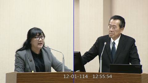 2025-12-01 09:00 第11屆 第4會期 主辦單位：外交及國防委員會 伍麗華Saidhai Tahovecahe委員質詢封面