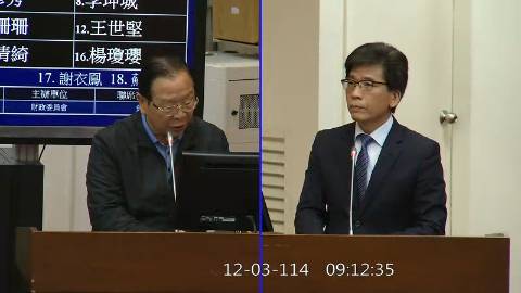 2025-12-03 09:00 第11屆 第4會期 主辦單位：財政委員會 林德福委員質詢封面