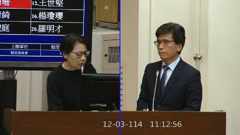 2025-12-03 09:00 第11屆 第4會期 主辦單位：財政委員會 黃珊珊委員質詢封面