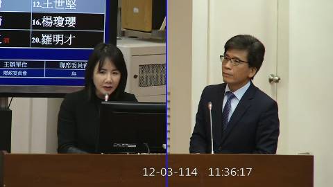 2025-12-03 09:00 第11屆 第4會期 主辦單位：財政委員會 謝衣鳯委員質詢封面