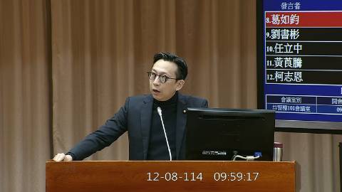 2025-12-08 09:00 第11屆 第4會期 主辦單位：教育及文化委員會 葛如鈞委員質詢封面