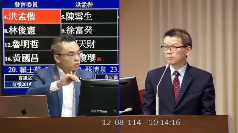 2025-12-08 09:00 第11屆 第4會期 主辦單位:交通委員會 洪孟楷委員質詢封面