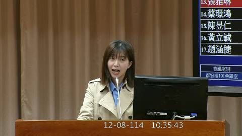 2025-12-08 09:00 第11屆 第4會期 主辦單位:教育及文化委員會 張雅琳委員質詢封面