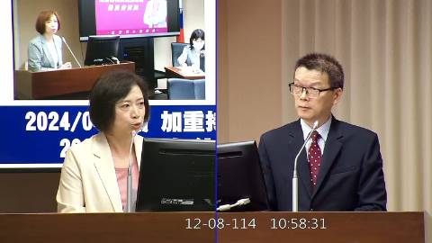 2025-12-08 09:00 第11屆 第4會期 主辦單位:交通委員會 何欣純委員質詢封面