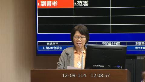2025-12-09 12:00 第11屆 第4會期 主辦單位：程序委員會 劉書彬委員質詢封面