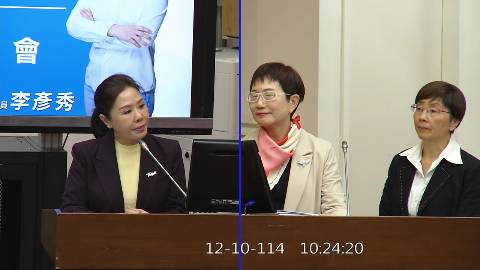 2025-12-10 09:00 第11屆 第4會期 主辦單位:財政委員會 李彥秀委員質詢封面