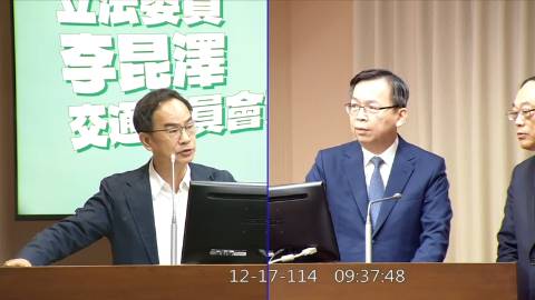 2025-12-17 09:00 第11屆 第4會期 主辦單位：交通委員會 李昆澤委員質詢封面