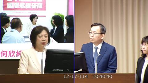 2025-12-17 09:00 第11屆 第4會期 主辦單位：交通委員會 何欣純委員質詢封面