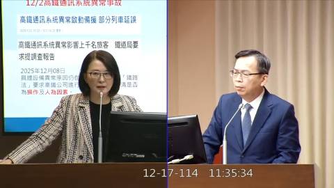 2025-12-17 09:00 第11屆 第4會期 主辦單位：交通委員會 王鴻薇委員質詢封面