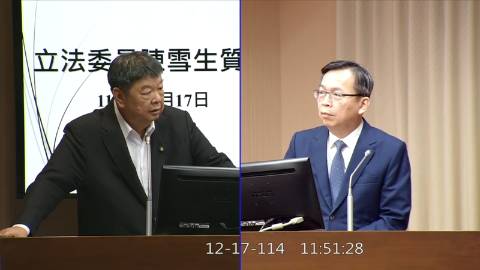 2025-12-17 09:00 第11屆 第4會期 主辦單位：交通委員會 陳雪生委員質詢封面