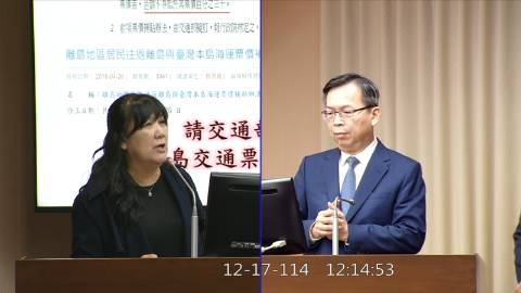 2025-12-17 09:00 第11屆 第4會期 主辦單位：交通委員會 伍麗華Saidhai Tahovecahe委員質詢封面