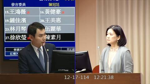 2025-12-17 09:00 第11屆 第4會期 主辦單位：交通委員會 陳冠廷委員質詢封面