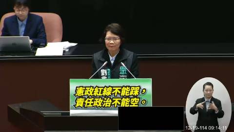 2025-12-19 09:00 第11屆 第4會期 主辦單位：院會 劉書彬委員質詢封面