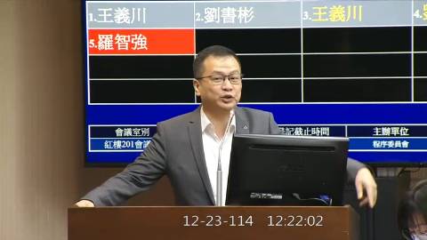 2025-12-23 12:00 第11屆 第4會期 主辦單位：程序委員會 羅智強委員質詢封面