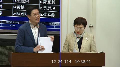 2025-12-24 09:00 第11屆 第4會期 主辦單位：財政委員會 羅明才委員質詢封面