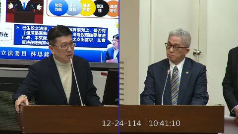 2025-12-24 09:00 第11屆 第4會期 主辦單位：財政委員會 林思銘委員質詢封面