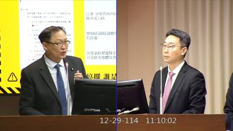 2025-12-29 09:00 第11屆 第4會期 主辦單位：交通委員會 徐富癸委員質詢封面