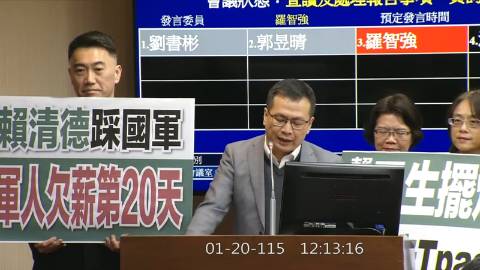 2026-01-20 12:00 第11屆 第4會期 主辦單位：程序委員會 羅智強委員質詢封面