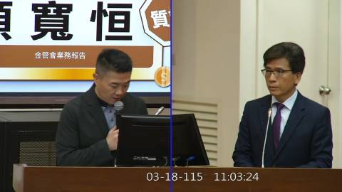 2026-03-18 09:00 第11屆 第5會期 主辦單位：財政委員會 顏寬恒委員質詢封面