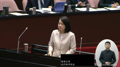 2026-03-20 09:00 第11屆 第5會期 主辦單位:院會 許宇甄委員質詢封面