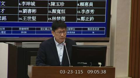 2026-03-23 09:00 第11屆 第5會期 主辦單位：財政委員會 林思銘委員質詢封面