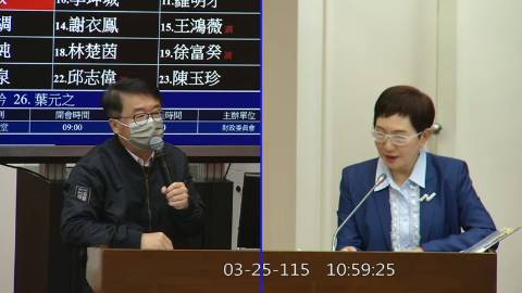 2026-03-25 09:00 第11屆 第5會期 主辦單位:財政委員會 吳秉叡委員質詢封面